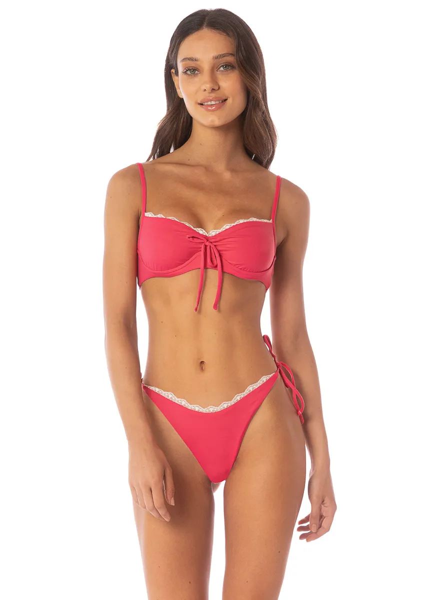 Maaji Cherry Crush Amaia Regular Rise Tie Side Bikini Bottom sold by Maaji product image thumbnail 2