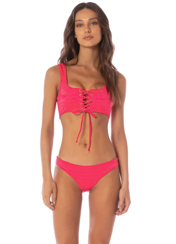 Maaji Lightpink Flowerbed Dazzle  Classic Bralette Bikini Top sold by Maaji
