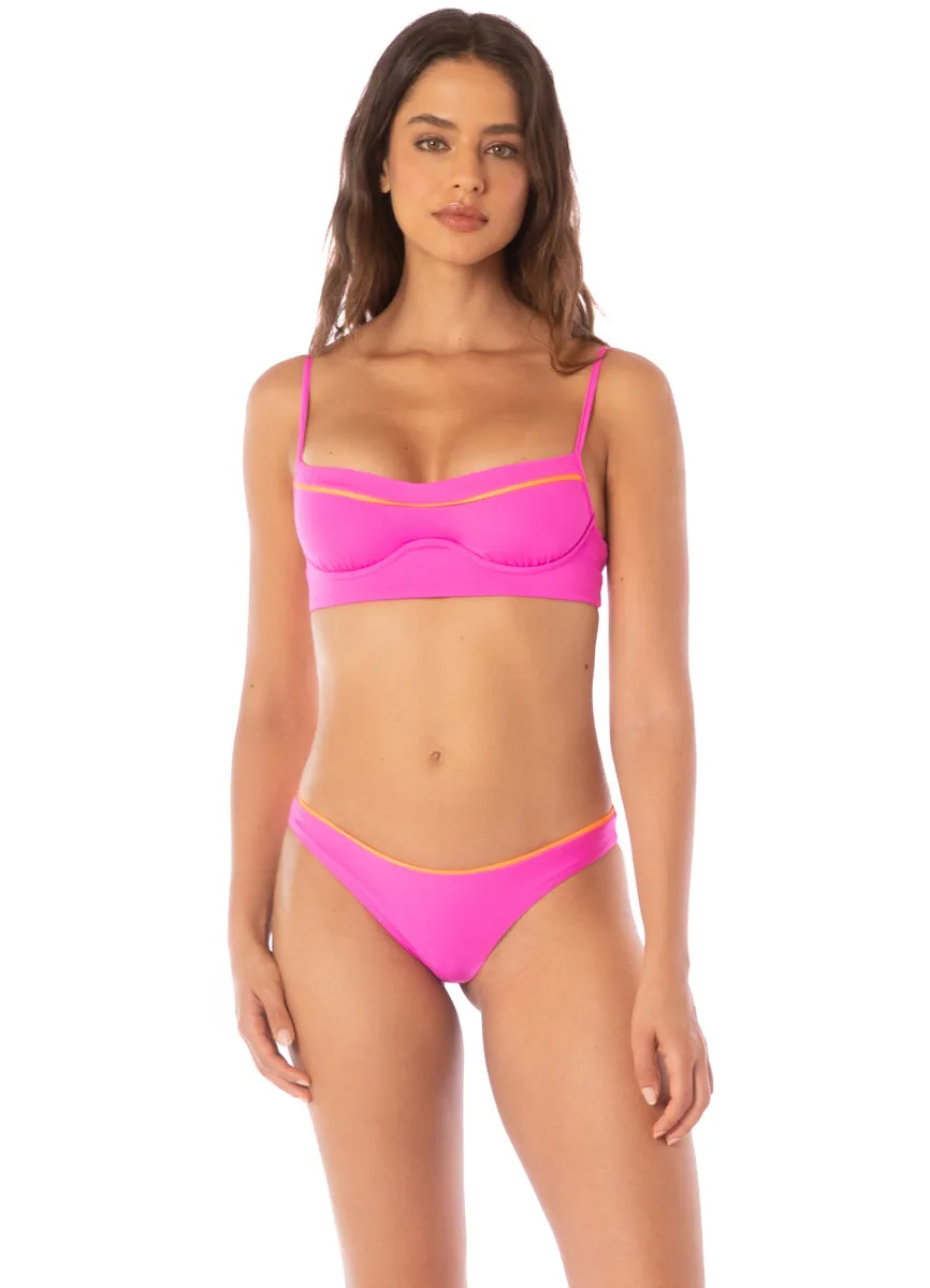 Maaji Poppy Pink Shore Unmolded Underwire Bikini Top sold by Maaji
