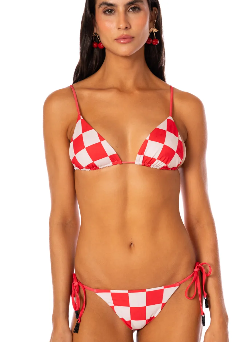 Maaji Cherry Checker Balmy Sliding Triangle Bikini Top sold by Maaji product image thumbnail 5