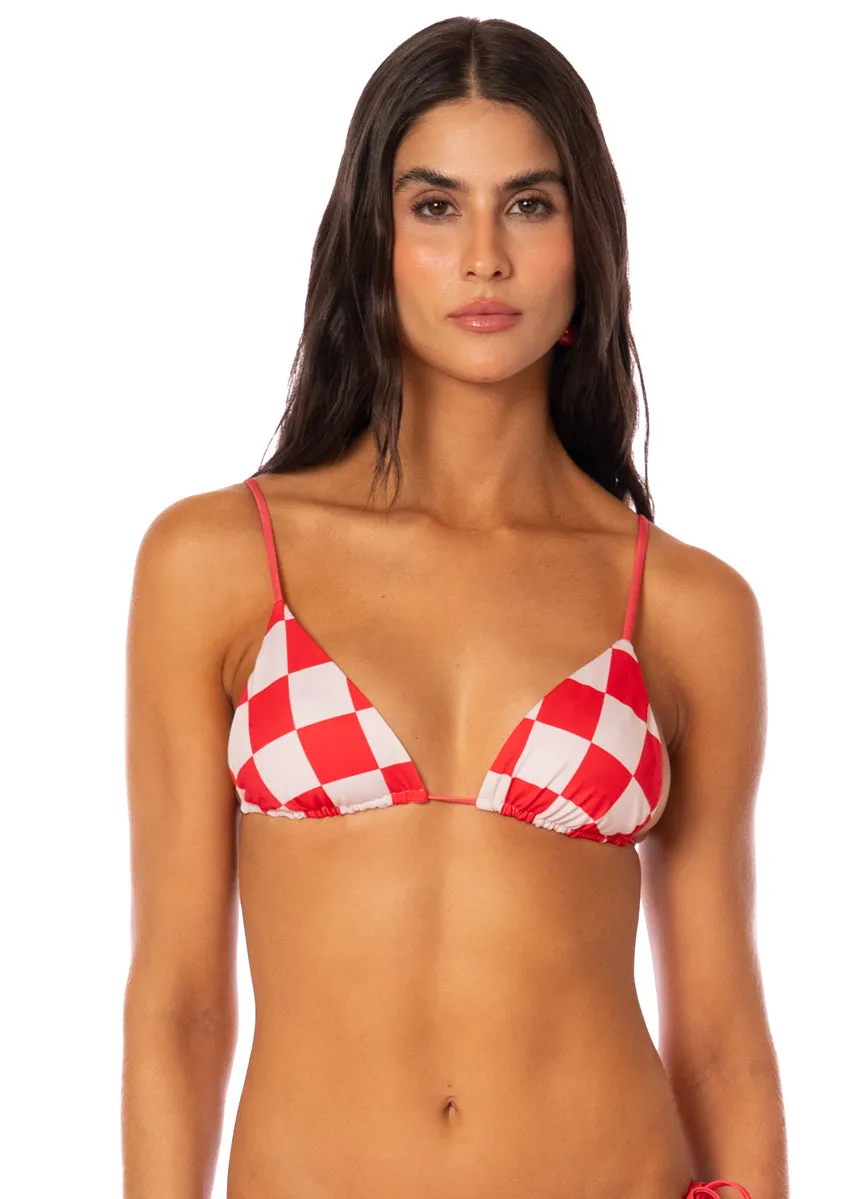 Maaji Cherry Checker Balmy Sliding Triangle Bikini Top sold by Maaji product image thumbnail 3