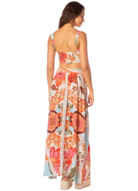 Maaji Floral Groove Chambray Long Skirt sold by Maaji