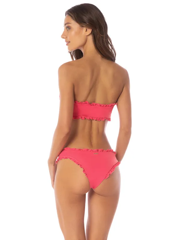 Maaji Cherry Crush Dafne  Low Rise Ruffle Bikini Bottom sold by Maaji