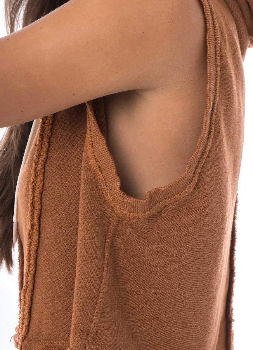 Maaji Charm Caramel Sleeveless Cropped Hoodie sold by Maaji product image thumbnail 4