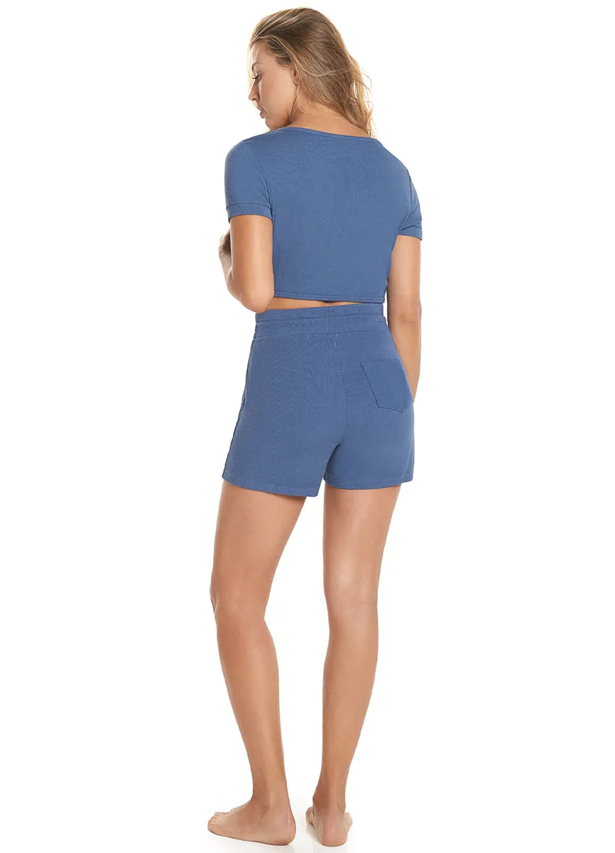 maaji memory aegean henley crop top sold by Maaji product image thumbnail 5