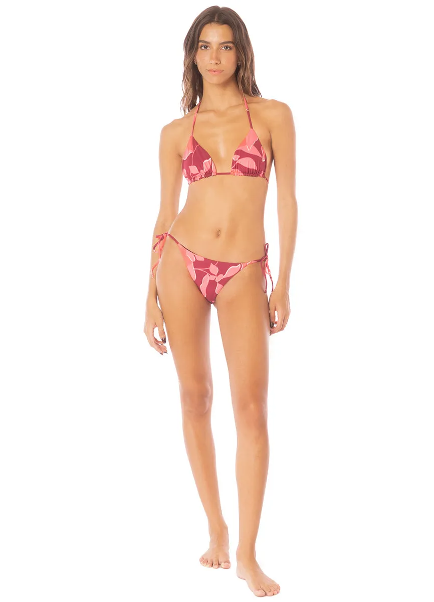Maaji Red Foliage Balmy Sliding Triangle Bikini Top sold by Maaji