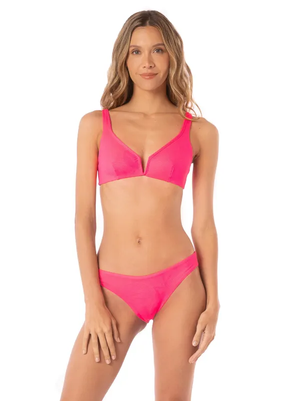 Maaji Fuchsia Dianthus victory reversible bralette bikini top sold by Maaji