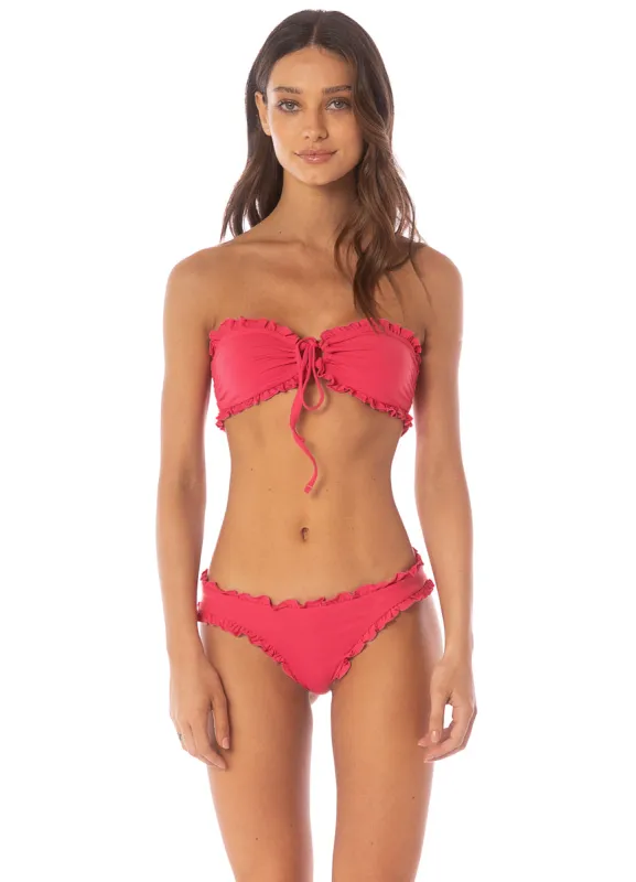Maaji Cherry Crush Lotus Ruffle Bralette Bikini Top made by Maaji