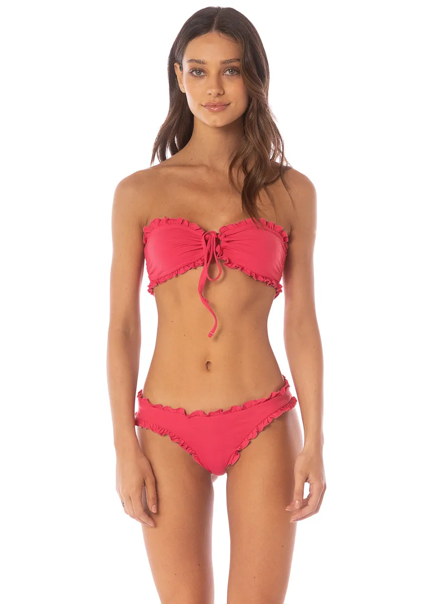Maaji Cherry Crush Lotus Ruffle Bralette Bikini Top sold by Maaji