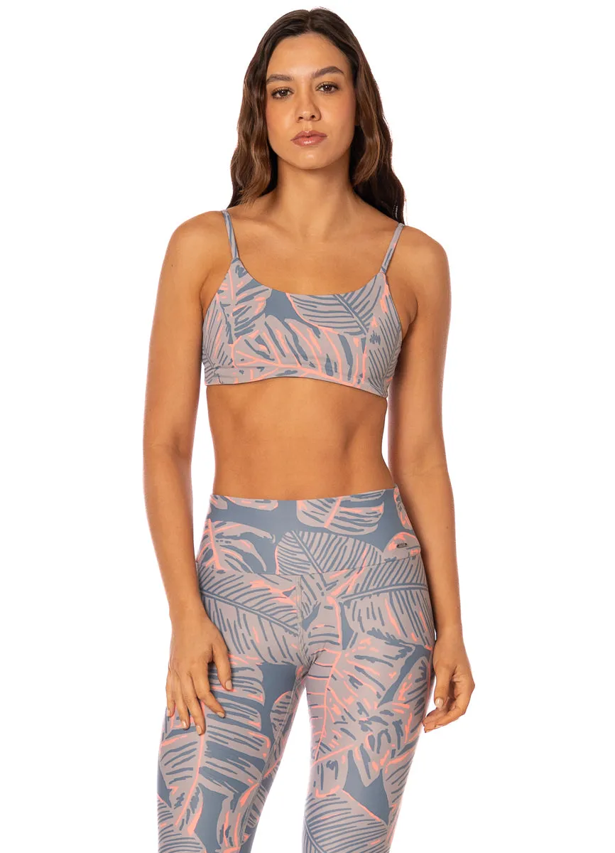 Maaji Brin Split Leaf Aqua Low Impact Sports Bra sold by Maaji