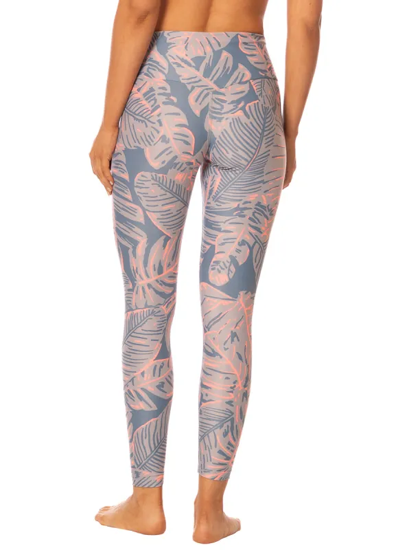 Maaji Marvel Split Leaf Aqua High Rise Full Legging sold by Maaji