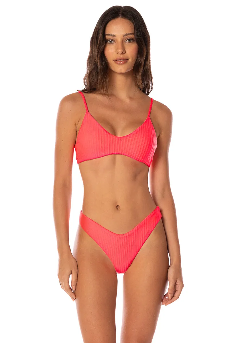 Maaji Flame Coral Liberties Classic Bralette Bikini Top sold by Maaji