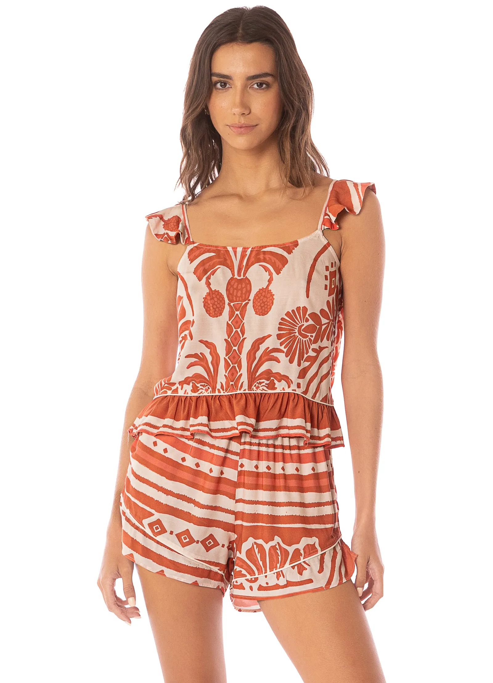 Maaji Botanic Engraving Serenity Short Sleeve Short Set sold by Maaji