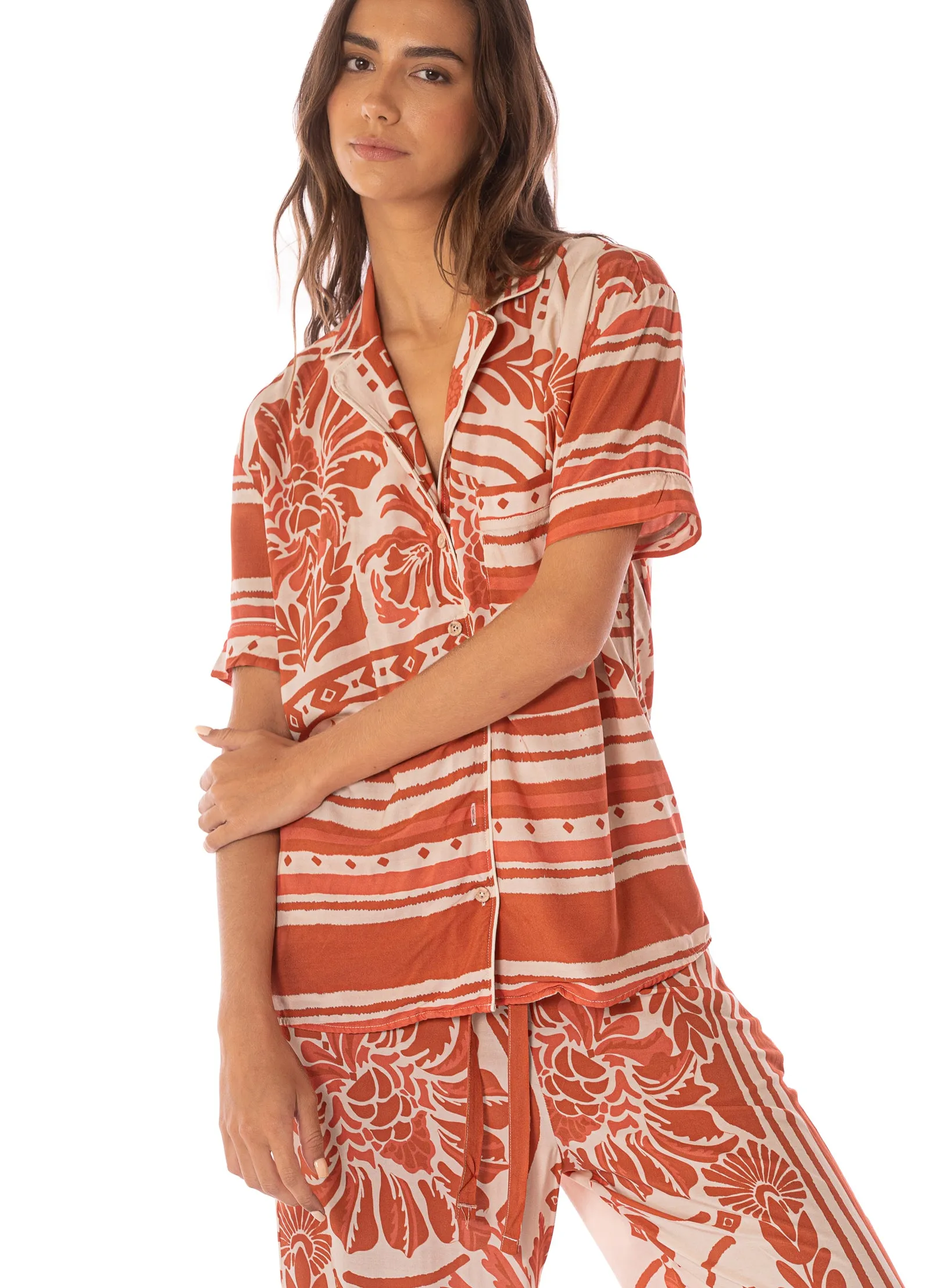 Maaji Botanic Engraving Kameli Short Sleeve Pant Set sold by Maaji product image thumbnail 3