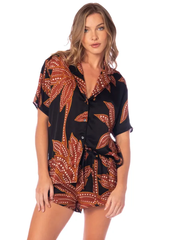 Maaji Nighty Palm Slumbers Short Sleeve Short Set sold by Maaji