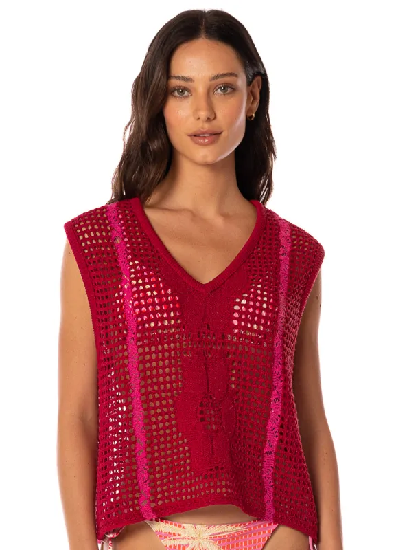 Maaji Flame Coral Plum Vest sold by Maaji