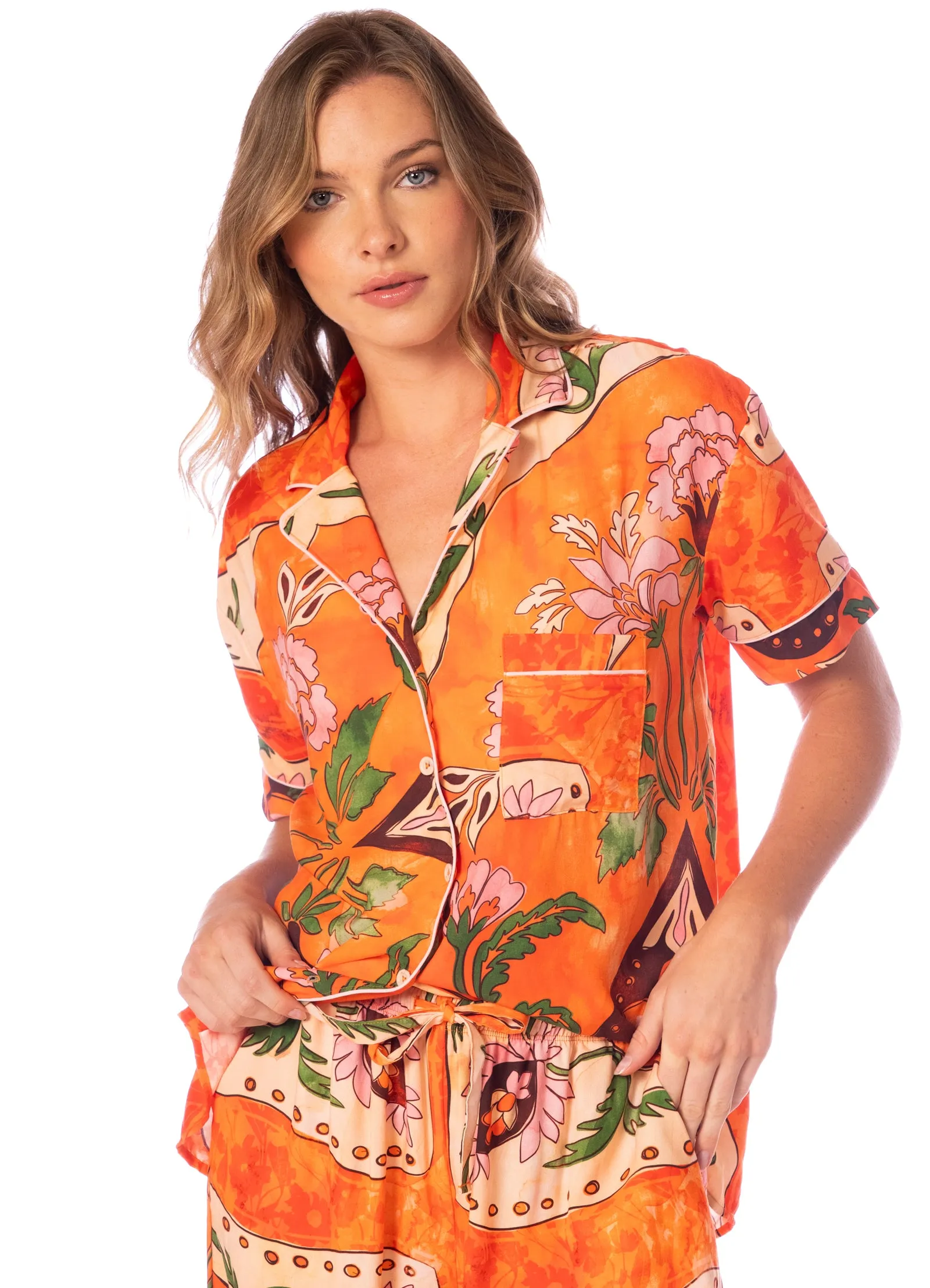 Maaji Morrocan Tile Kameli Short Sleeve Pant Set sold by Maaji product image thumbnail 3