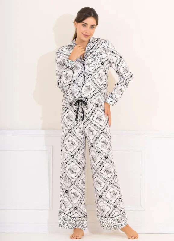 Maaji White Agatha Dandelion Sleep Pant Set sold by Maaji