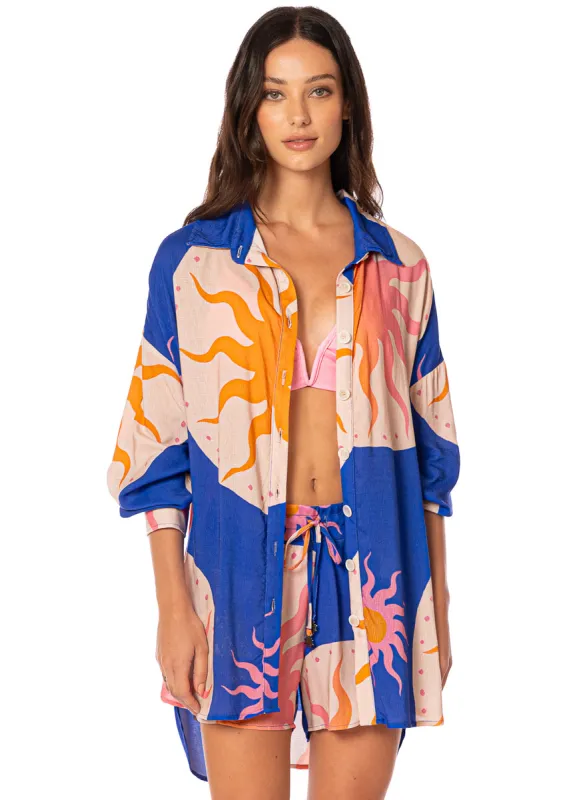 Maaji Sunlit Bloom Dreambound V Long Shirt sold by Maaji