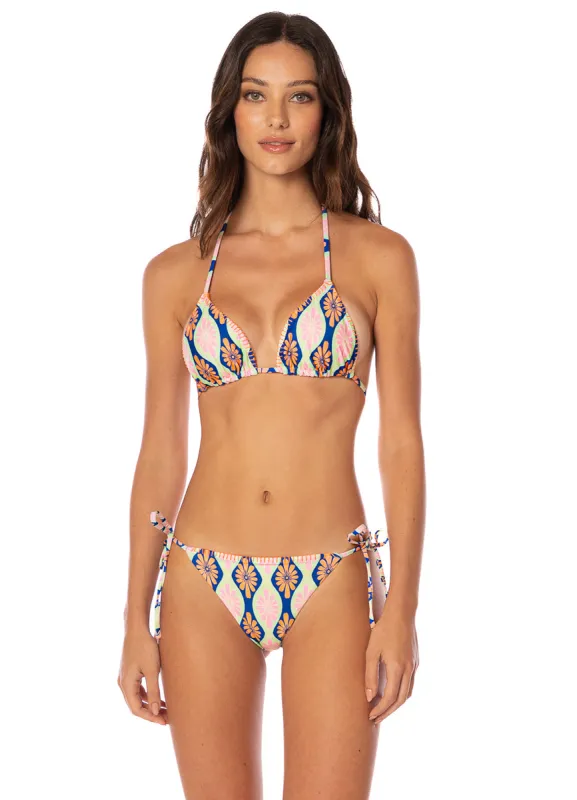 Maaji Stamped Blooms Balmy Sliding Triangle Bikini Top sold by Maaji