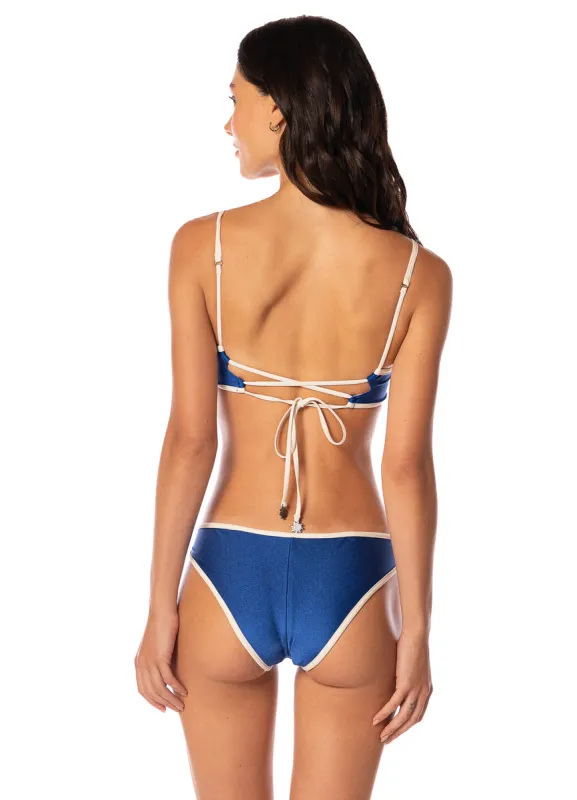 Maaji Cobalt Blue Iconic Low Rise Thin Side Bikini Bottom sold by Maaji