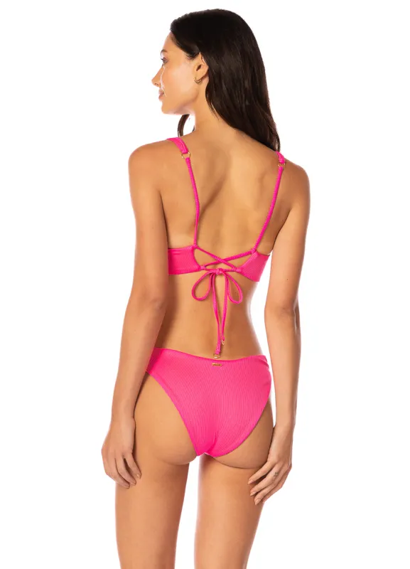 Maaji Hot Fuchsia Splendour Regular Rise Thin Side Bikini Bottom sold by Maaji