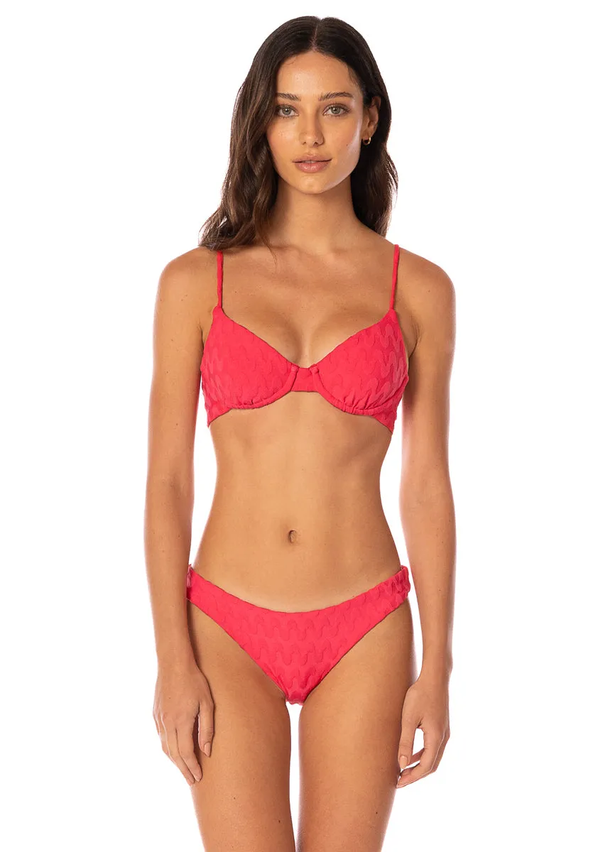 Maaji Apple Red Dainty Unmolded Underwire Bikini Top sold by Maaji