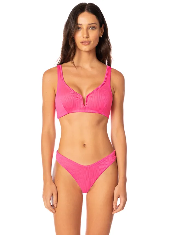 Maaji Hot Fuchsia Victoria V Wire Bralette Bikini Top sold by Maaji