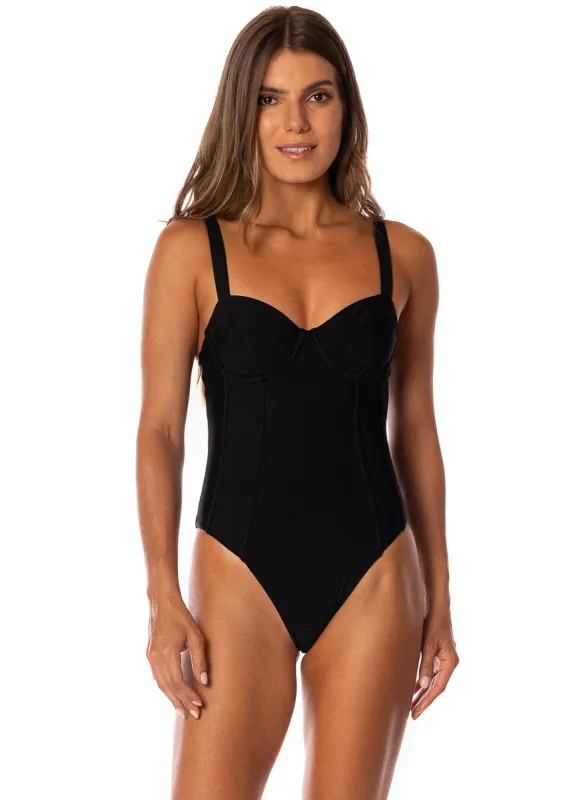 Maaji Midnight Black Glaze Cheeky Cut Underwire One Piece made by Maaji