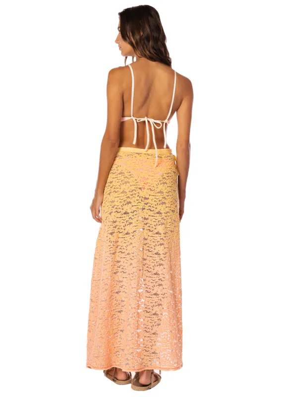 Maaji Sunrise Sky Clay Long Skirt made by Maaji