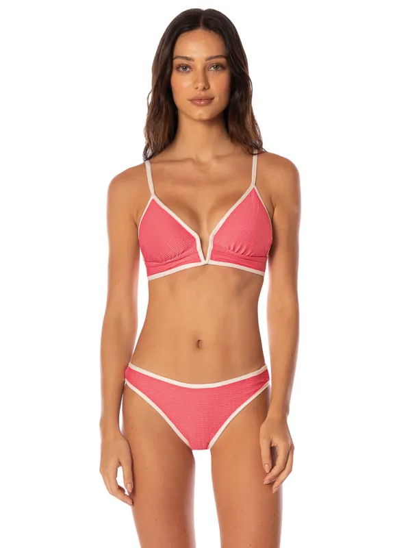 Maaji Coral Ripple Parade Long Line Triangle Bikini Top sold by Maaji
