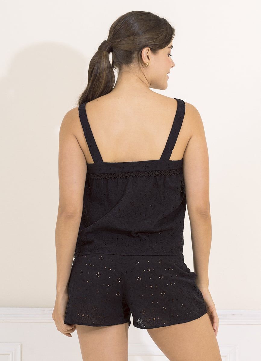 Maaji Black Eyelet Wing Sleep Short Set sold by Maaji product image thumbnail 2