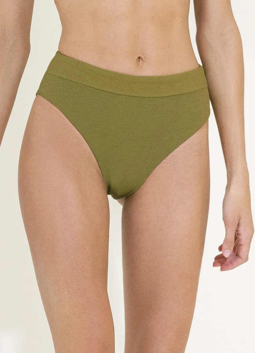 Maaji Olive Green Suzy Q High Rise/High Leg Bikini Bottom sold by Maaji product image thumbnail 3