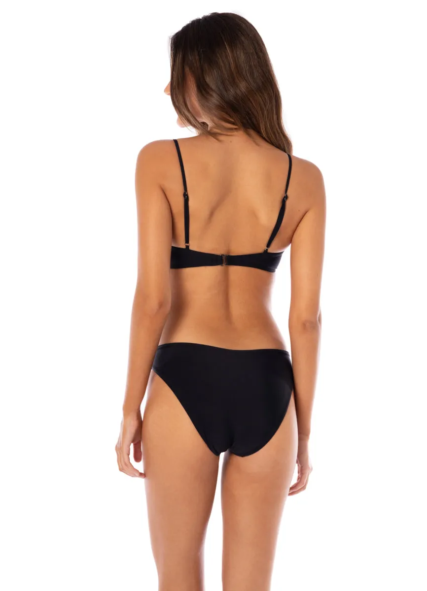 Maaji Noir Black Sublimity Regular Rise Classic Bikini Bottom sold by Maaji