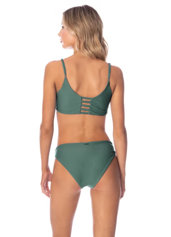 Maaji Eucalyptus Green Splendour Regular Rise Thin Side Bikini Bottom sold by Maaji
