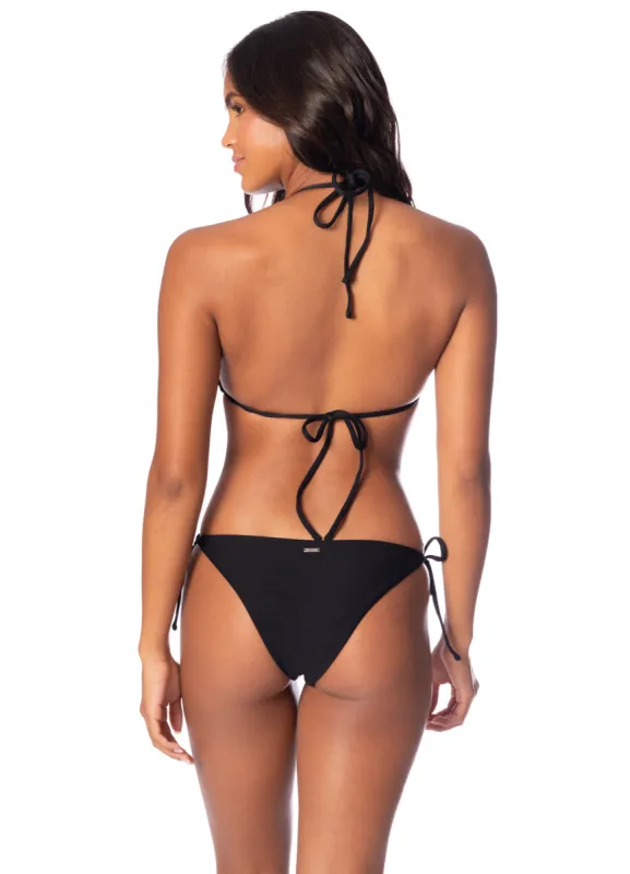 Maaji Jade Black Sunning Low Rise Tie Side Bikini Bottom sold by Maaji