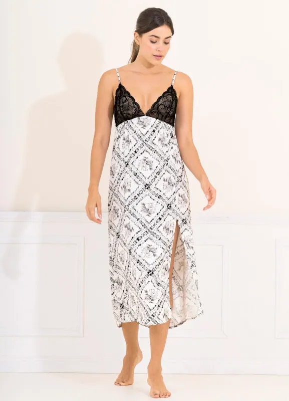 Maaji White Agatha Plum Sleep Long Dress sold by Maaji