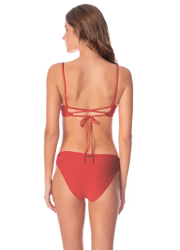 Maaji Red Camelia Sublimity Regular Rise Classic Bikini Bottom sold by Maaji