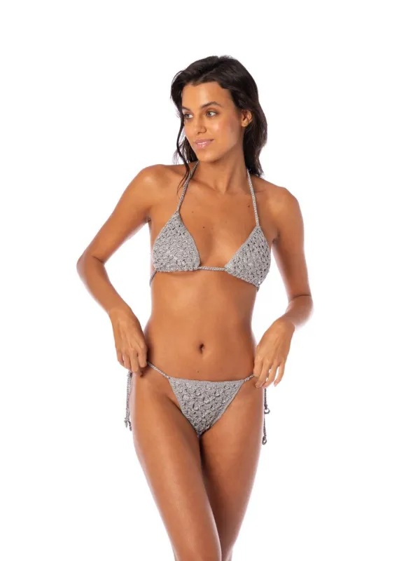 Maaji Sparkle Mesh Balms Sliding Triangle Bikini Top sold by Maaji