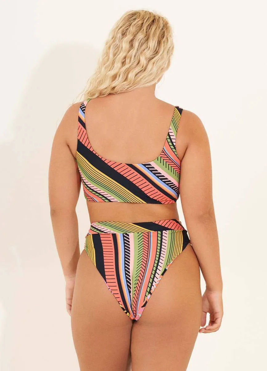 Maaji Roman Stripe Suzy Q High Rise/High Leg Bikini Bottom sold by Maaji product image thumbnail 5