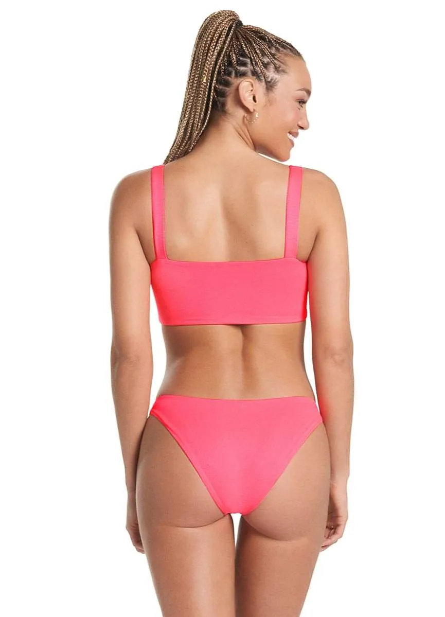 Maaji Fuchsia Dianthus Flirt Thin Side Bikini Bottom sold by Maaji