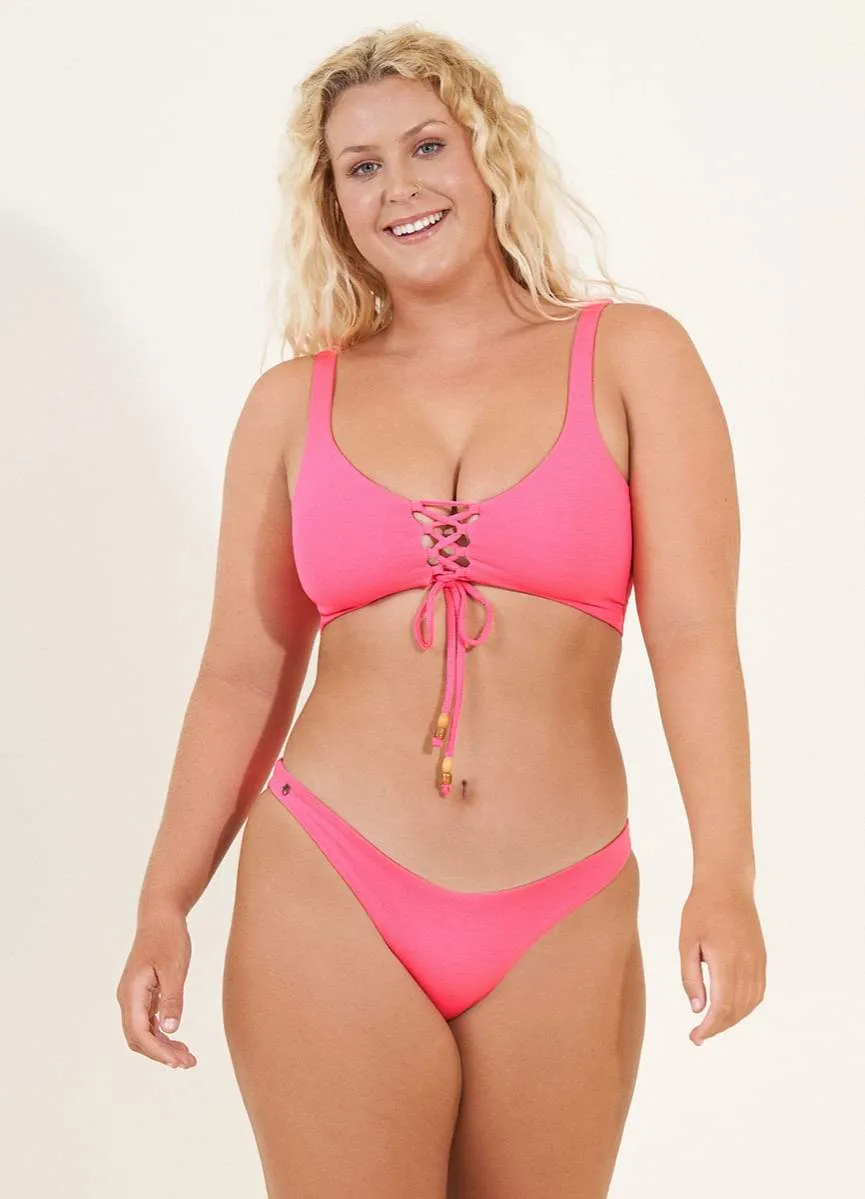 Maaji Fuchsia Dianthus Flirt Thin Side Bikini Bottom sold by Maaji product image thumbnail 3