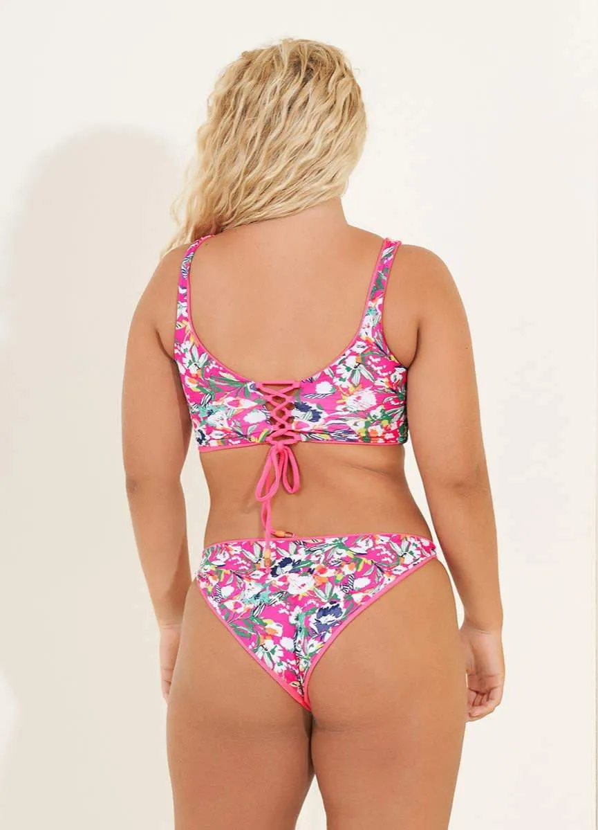 Maaji Fuchsia Dianthus Flirt Thin Side Bikini Bottom sold by Maaji product image thumbnail 5