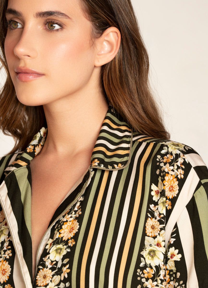 Maaji Pinstripe Flower Slumber Short Sleeve Short Set sold by Maaji product image thumbnail 5