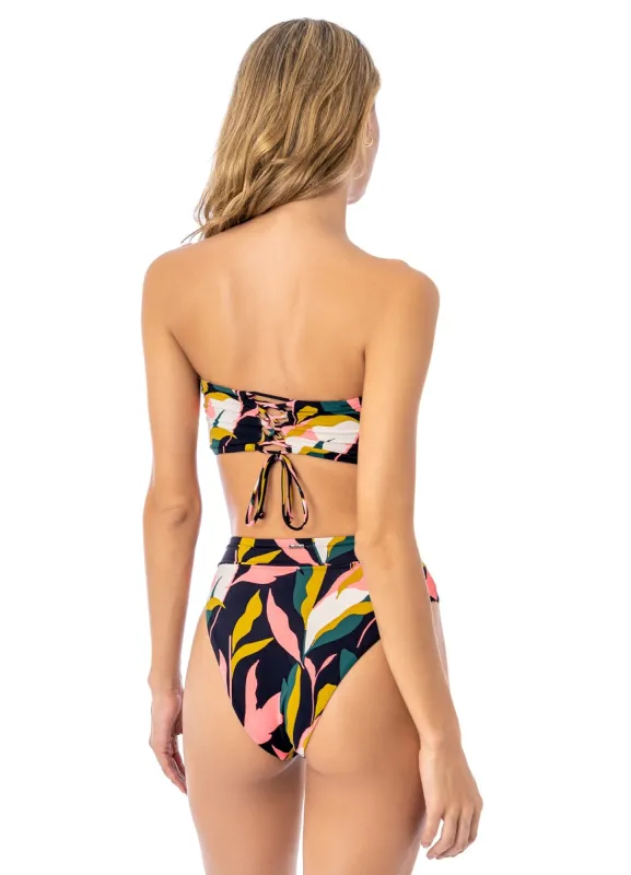 Maaji Lush Leaves Suzy Q High Rise/High Leg Bikini Bottom sold by Maaji