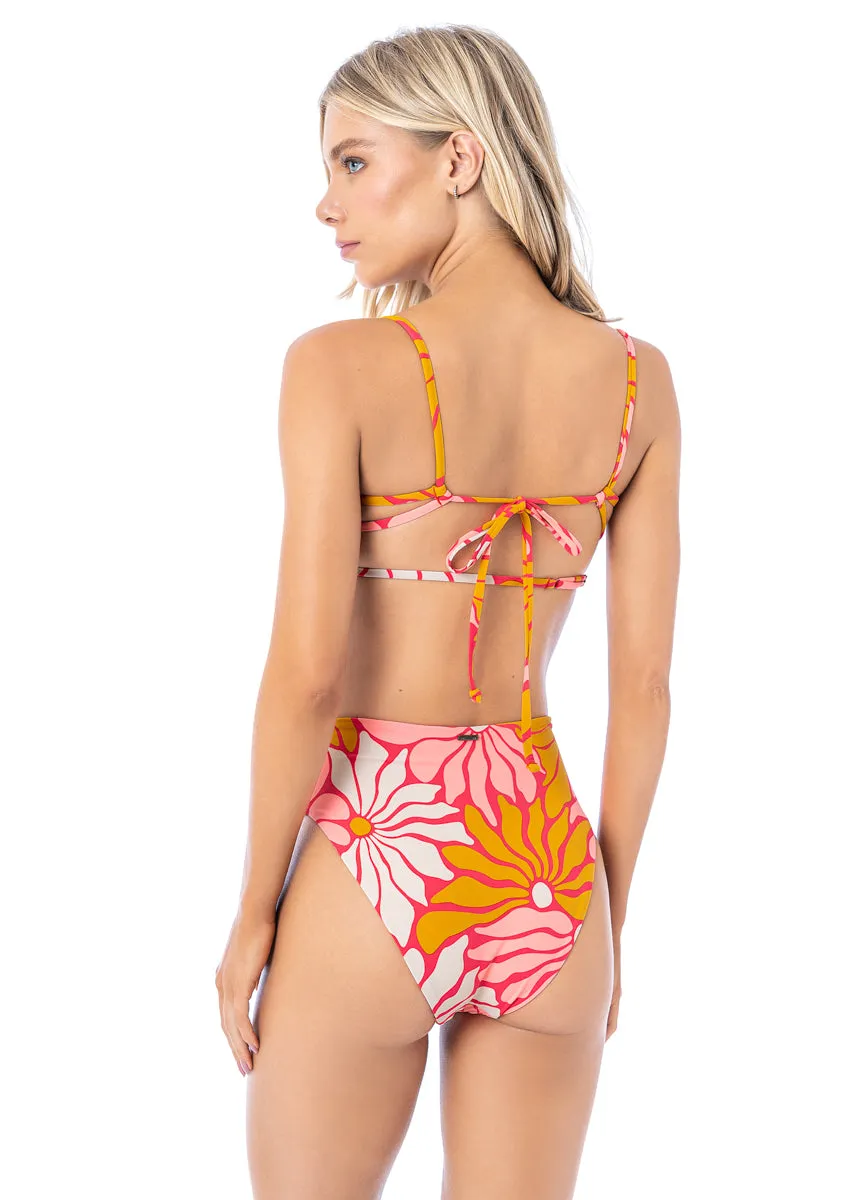 Maaji Dali Flowers Sully High Rise/High Leg Bikini Bottom sold by Maaji