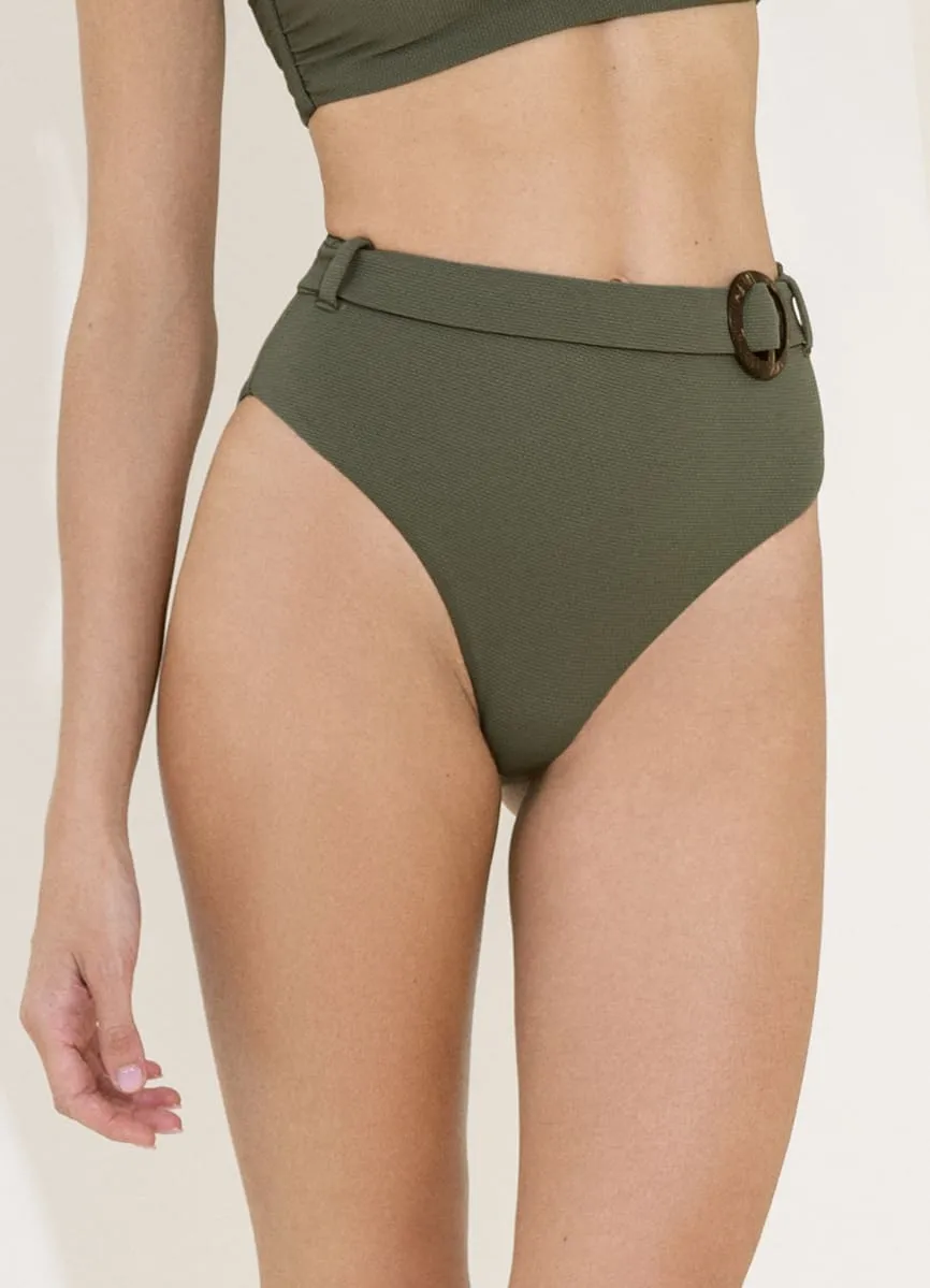 Maaji Pine Green Whitney High Rise/High Leg Bikini Bottom sold by Maaji product image thumbnail 3