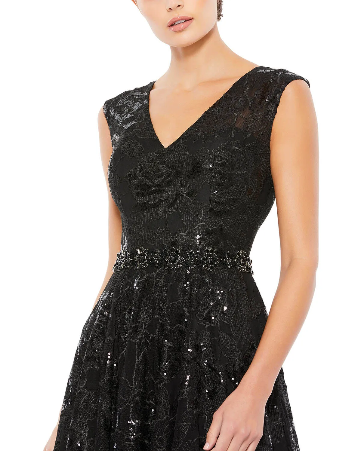 Embroidered Cap Sleeve A Line Dress sold by Mac Duggal product image thumbnail 2