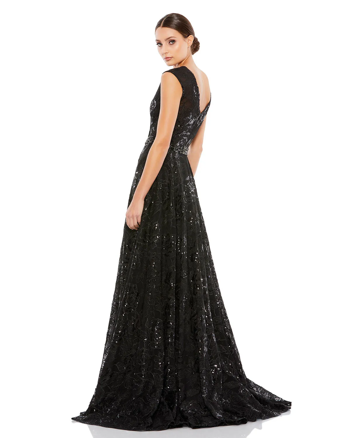 Embroidered Cap Sleeve A Line Dress sold by Mac Duggal product image thumbnail 3