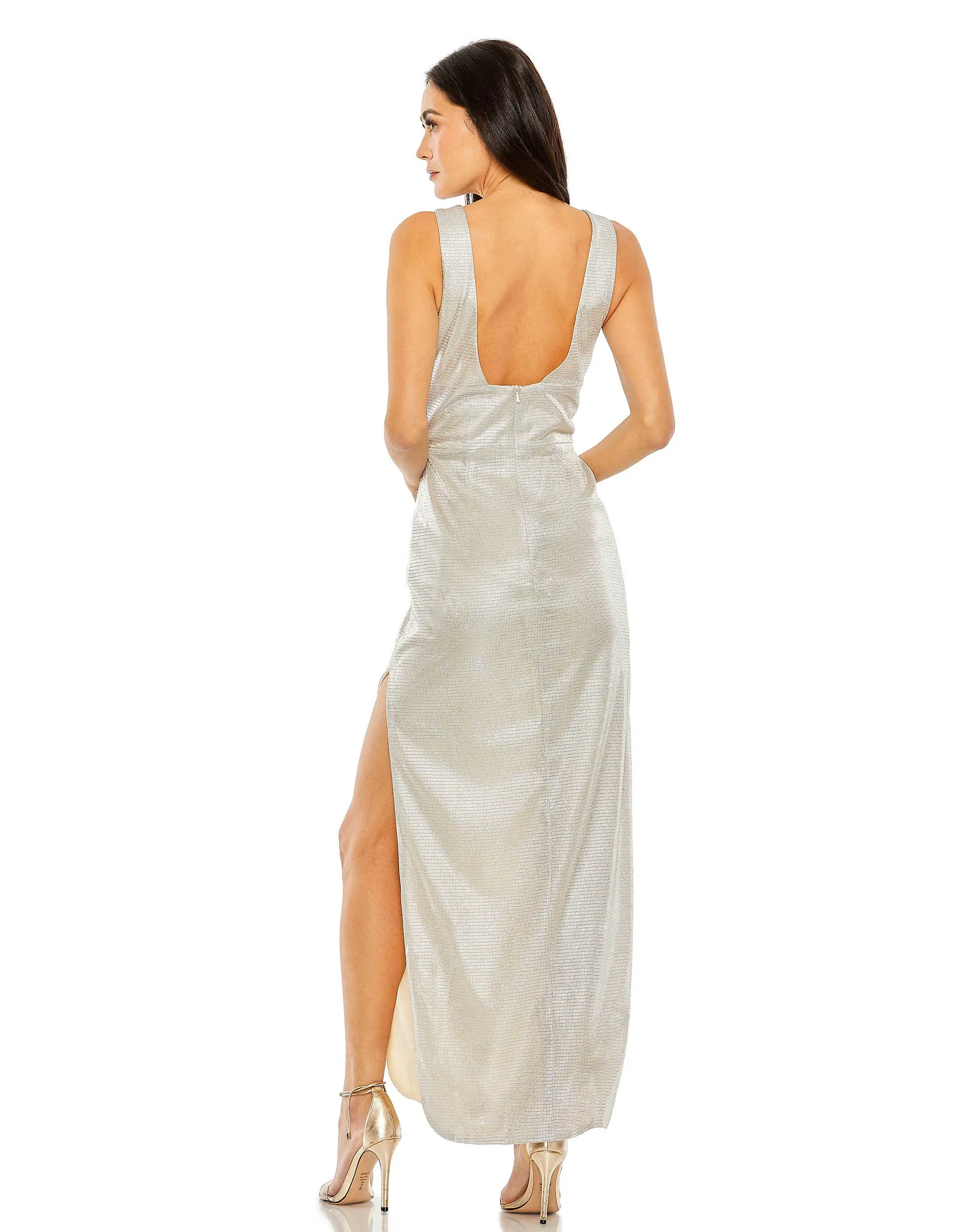 Deep V Fitted Gown High Slit Sample | SZ. XS sold by Mac Duggal product image thumbnail 2